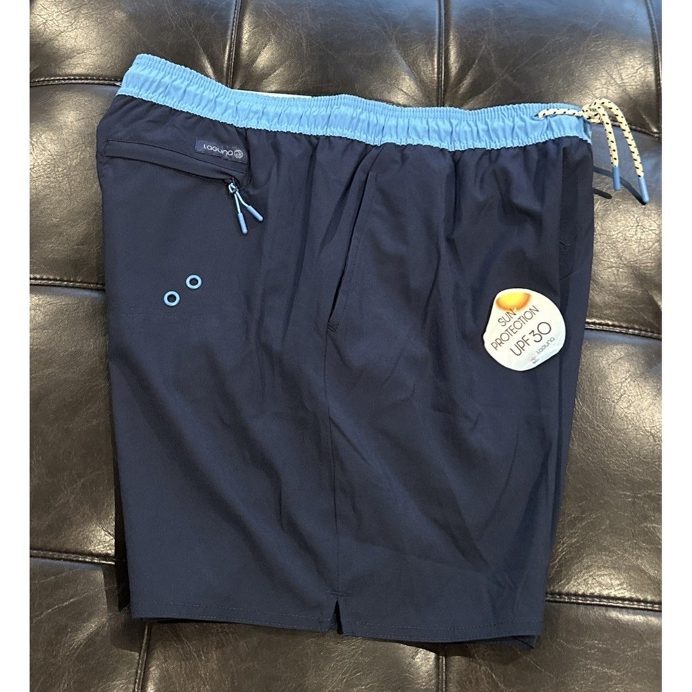 Laguna Swim Men Size Medium Laguna 6" Volley Swim Shorts Lined Contrasting Blue